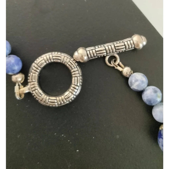 Womens Blue Two-Tone Necklace & Ear rings Set - Picture 9 of 10